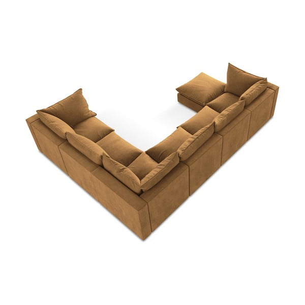 Terakotas oranžs stūra dīvāns (ar labo stūri/U veida) Manao – Makamii-image-3