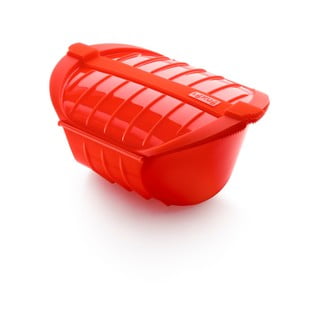 Sarkans silikona tvaicēšanas trauks Lékué Deep Steam Case L