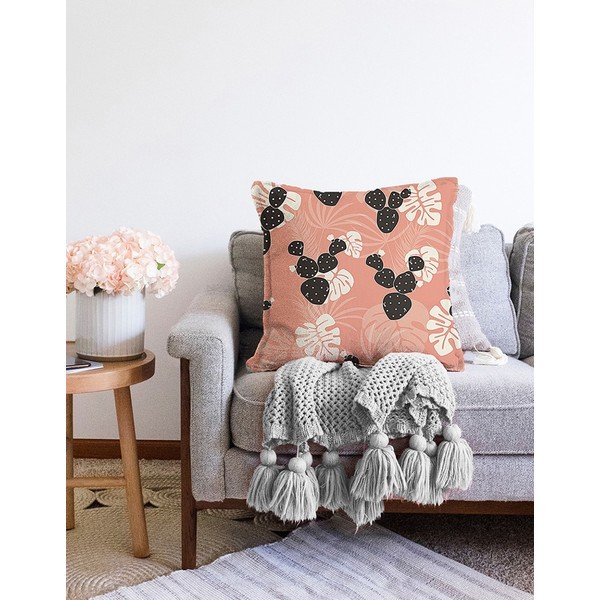 Oranža spilvendrāna ar kokvilnas maisījumu Minimalist Cushion Covers Chenille, 55 x 55 cm-image-2