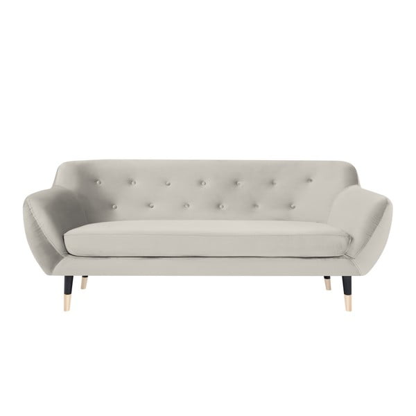 Krēmkrāsas dīvāns ar melnām kājām Mazzini Sofas Amelie, 188 cm