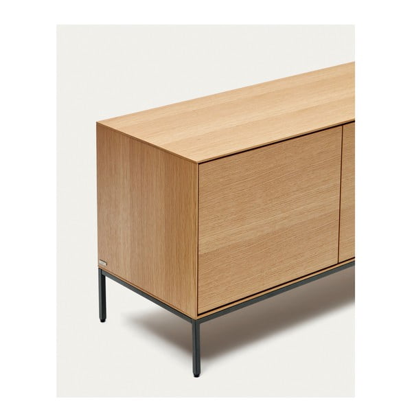 Dabīga toņa TV galdiņš ar ozolkoka imitāciju 195x55 cm Vedrana – Kave Home-image-3