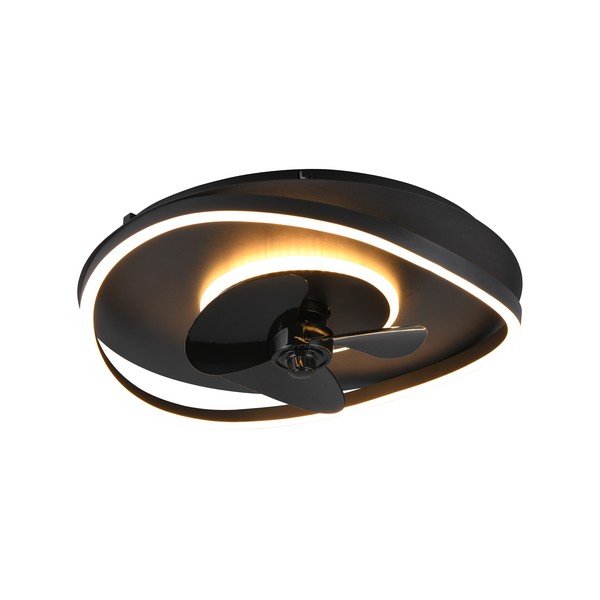 Matēti melna LED griestu lampa Sortland – Trio-image-3
