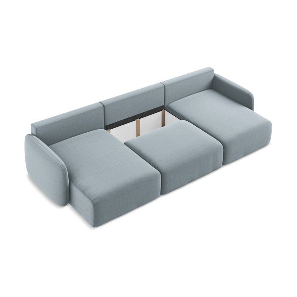 Zils samta salokāms/ar uzglabāšanas vietu (U veida) stūra dīvāns Kalena – Makamii-image-4