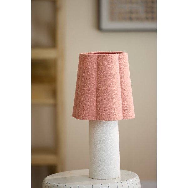 Lašrozā/krēmkrāsas galda lampa ar auduma abažūru (augstums 50 cm) Musaby – Light & Living-image-2