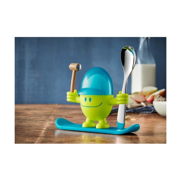 Zili zaļš olu turētājs ar karoti WMF Cromargan® Mc Egg-image-1