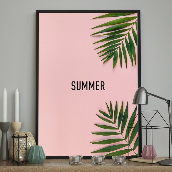Sienas plakāts rāmī PINK/SUMMER, 70 x 100 cm-image-1
