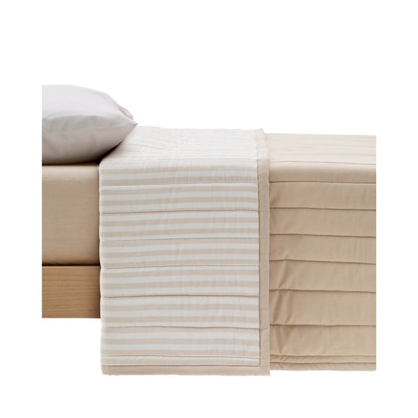 Bēšs stepēts gultas pārklājs no organiskās kokvilnas  180x240 cm Sini – Kave Home