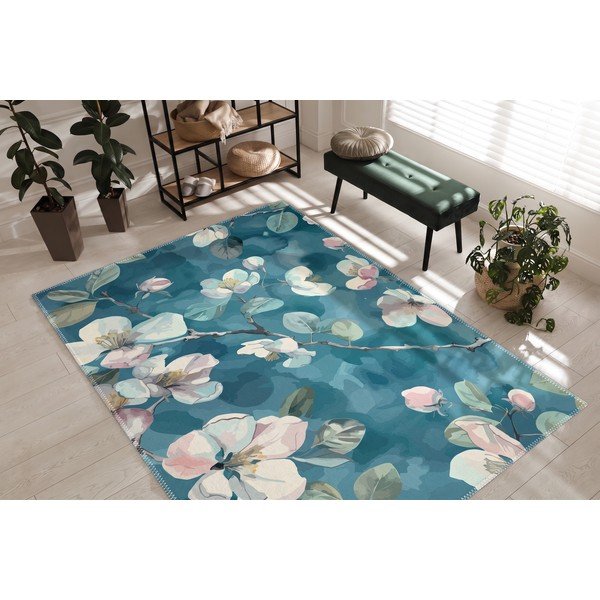 Zils mazgājams paklājs 160x230 cm Bloom – Vitaus-image-1