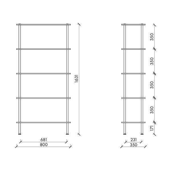 Zils plaukts ar ozolkoka imitāciju 80x163x35 cm Teidi – noo.ma-image-4