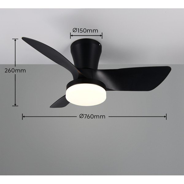 Melna LED griestu lampa Randers – Reality-image-3