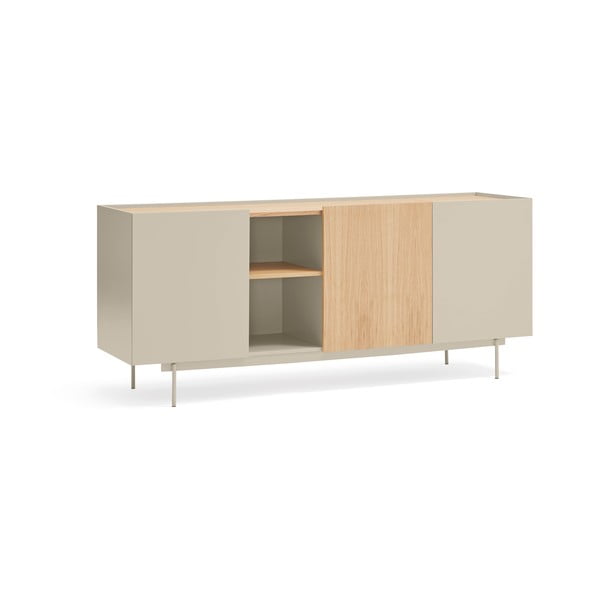 Bēša/dabīga toņa zema kumode ar ozolkoka imitāciju 180x78 cm Otto – Teulat-image-1