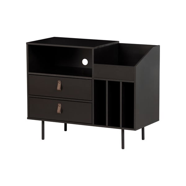 Melns priedes koka skapītis 90x73 cm Jackson – WOOOD-image-1