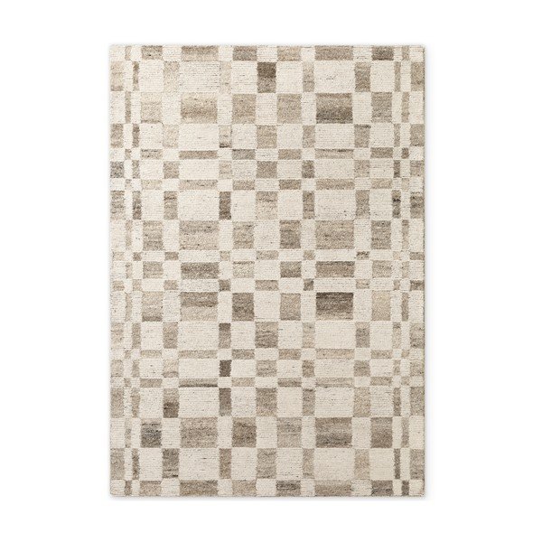 Krēmkrāsas ar rokām darināts vilnas paklājs 200x300 cm Boho 1.0 Structa – Vikosa