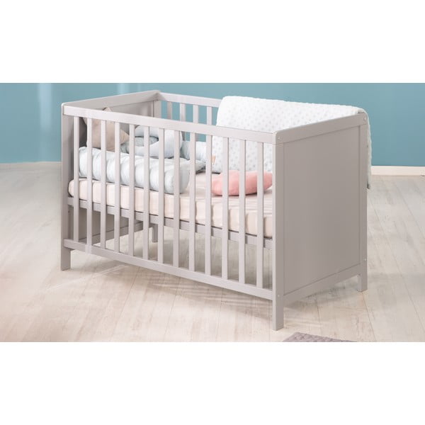 Pelēkbrūna bērnu gultiņa 60x120 cm Hamburg – Roba-image-1