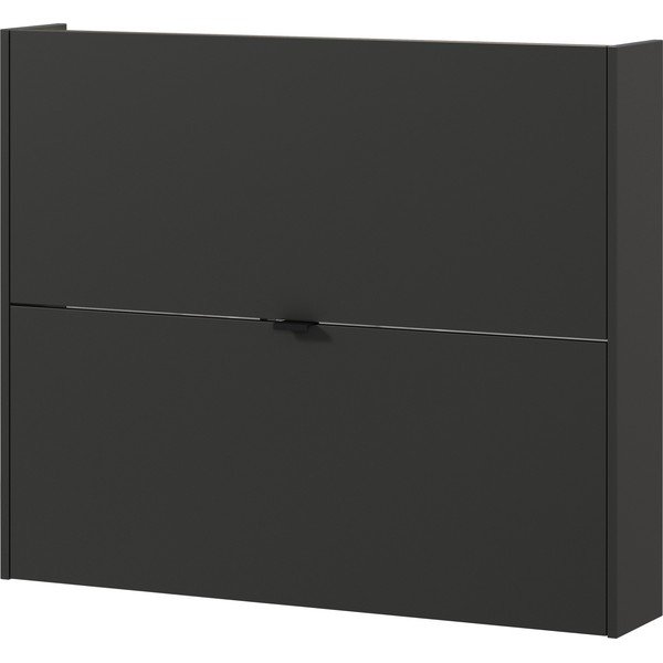 Antracīta pelēks atverams/piekarināms apavu plaukts ar ozolkoka imitāciju 100x83x18 cm Ameca – Germania