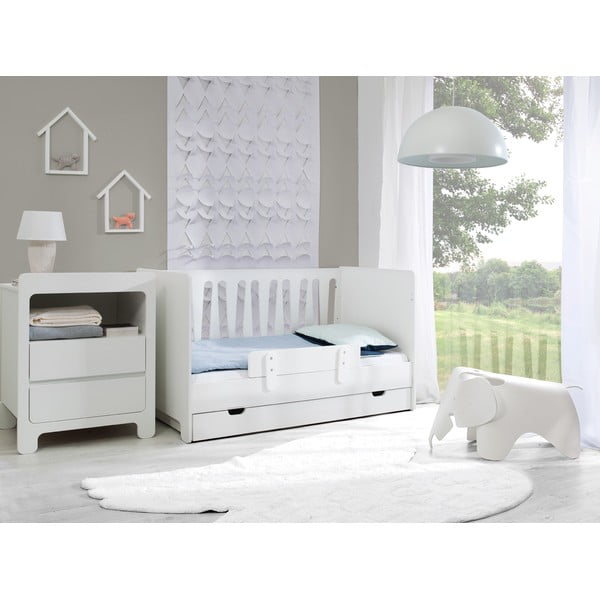 Balta atvilktne zem bērnu gultas 60x120 cm – Pinio-image-3