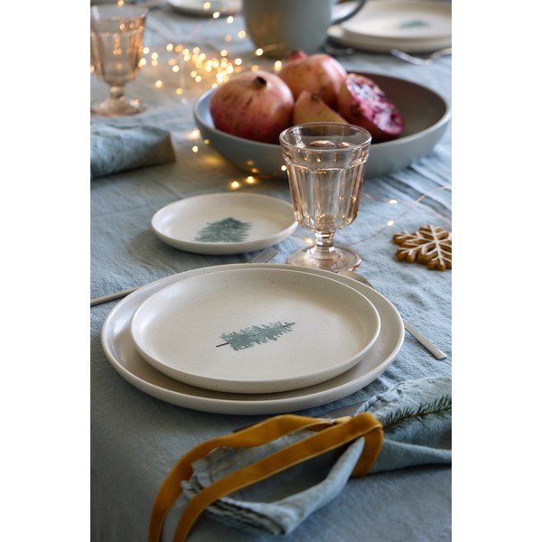 Krēmkrāsas deserta akmensmasas šķīvji (4 gab.) ar Ziemassvētku motīvu ø 22 cm Pacifica Christmas Tree – Casafina-image-4