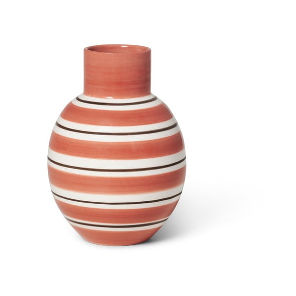Rozā un balta keramikas vāze Kähler Design Nuovo, augstums 14,5 cm