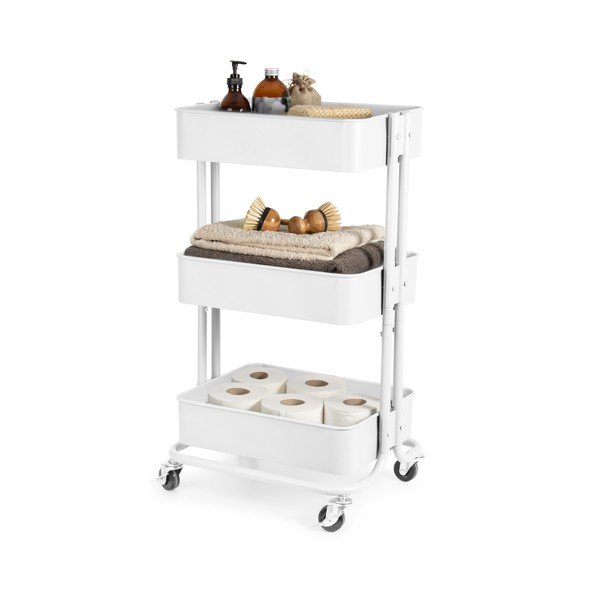Metāla servēšanas galdiņš uz riteņiem 36,5x43 cm Grena – Compactor-image-1
