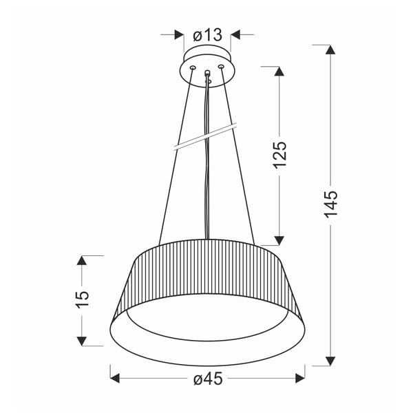 Melna LED piekaramā lampa ar metāla abažūru ø 45 cm Umbria – Candellux Lighting-image-3