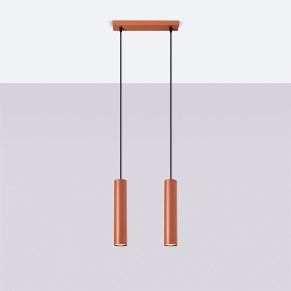 Ķieģeļu sarkana piekaramā lampa Castro – Sollux-image-2