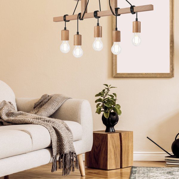 Brūna griestu lampa 18x75 cm Leon – LAMKUR-image-1