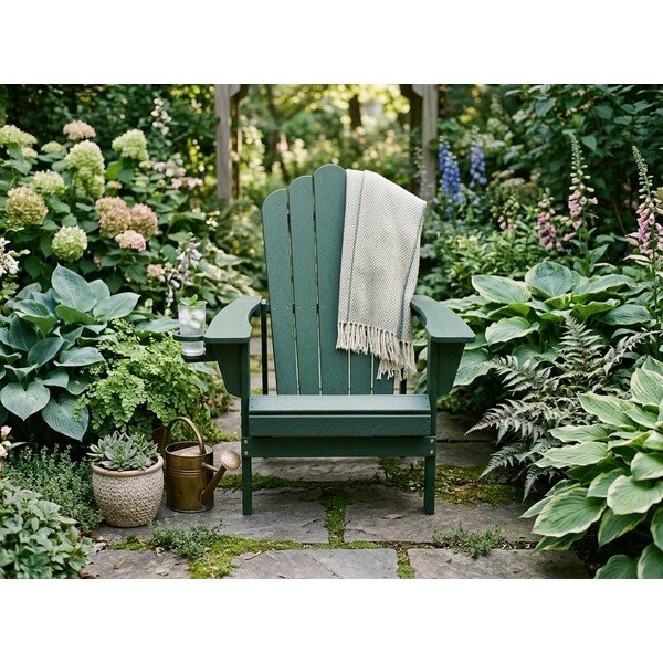 Zaļš plastmasas dārza atpūtas krēsls Adirondack – Bonami Selection-image-2