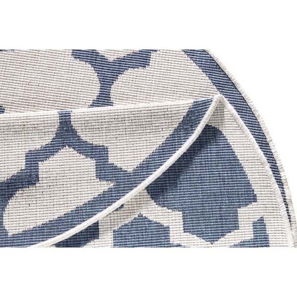 Zils un krēmkrāsas āra paklājs NORTHRUGS Palermo, ⌀ 200 cm-image-4