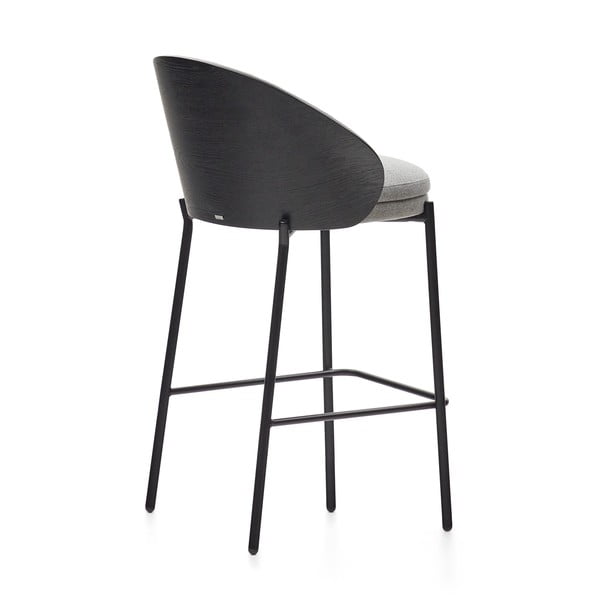 Melns/pelēks bāra krēsls (sēdekļa augstums 65 cm) Eamy – Kave Home-image-4
