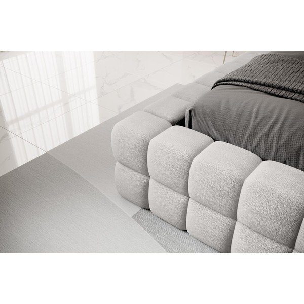 Pelēka polsterēta divvietīga gulta ar veļas kasti un ar redelēm 160x200 cm Dizzle – ELTAP-image-4