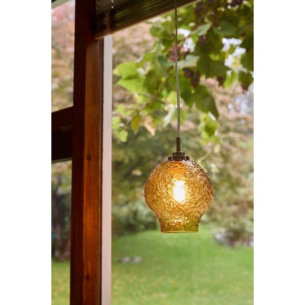 Dzintara dzeltena stikla piekaramā lampa ø 15 cm Breen – Jotex-image-1