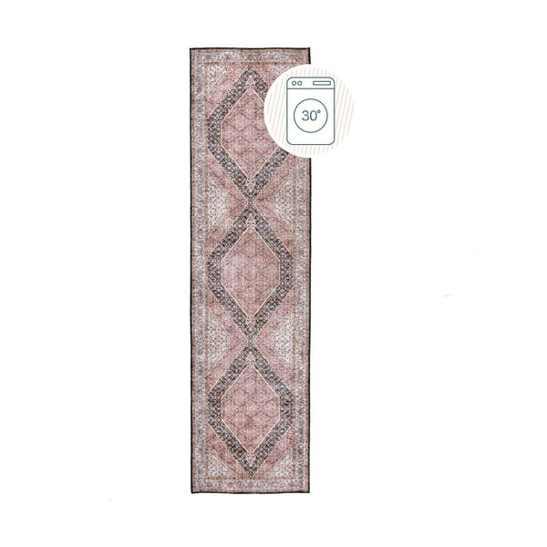 Rozā mazgājams celiņa paklājs 60x230 cm Briony Traditional – Flair Rugs