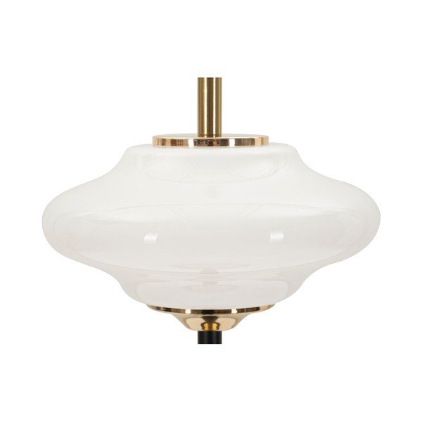 Balta/melna galda lampa ar stikla abažūru (augstums 46 cm) Vintage – Mauro Ferretti-image-4