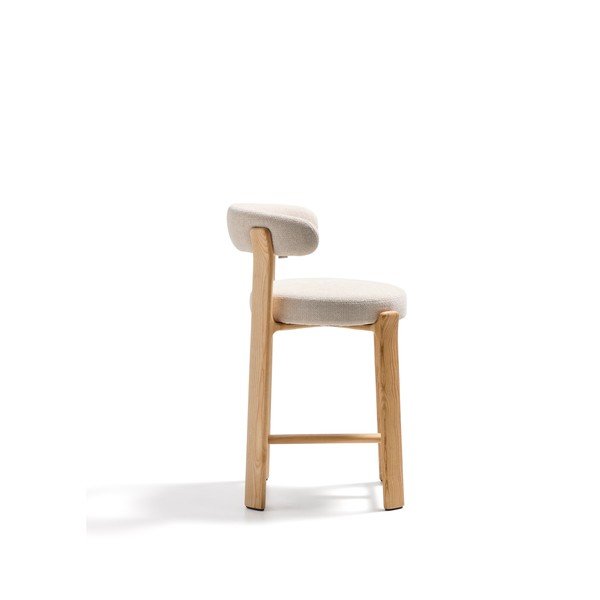 Bēšs/gaiša dabīga toņa oša masīvkoka bāra krēsls (sēdekļa augstums 65 cm) Granite – Kave Home-image-3