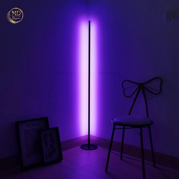 Melna dimmējama LED stāvlampa ar tālvadības pulti (augstums 120 cm) – Squid Lighting-image-2