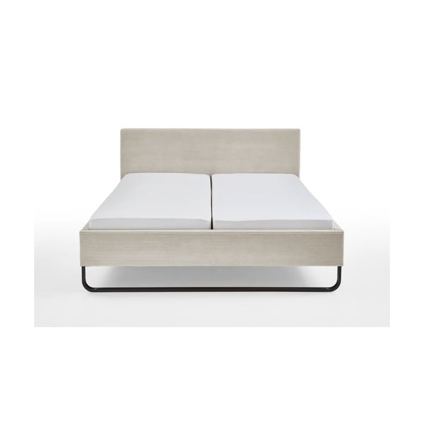 Bēša polsterēta divvietīga gulta bez režģa 180x200 cm Swing – Meise Möbel-image-3
