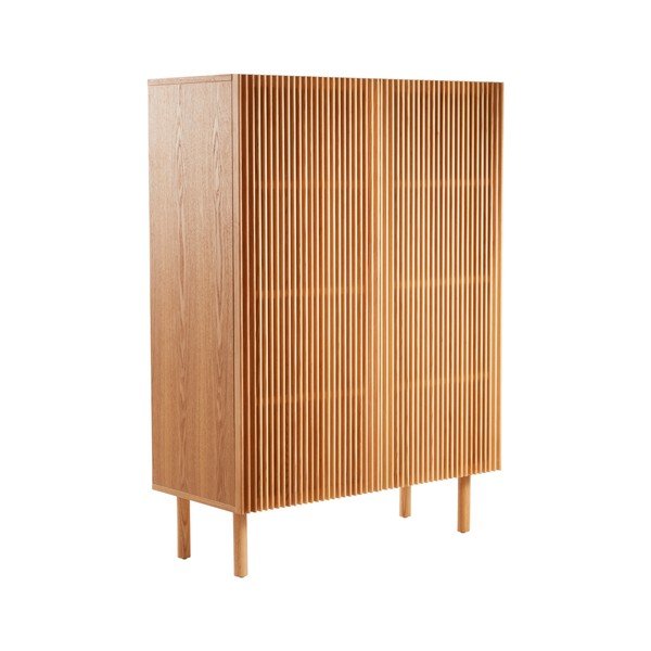 Dabīga toņa skapītis ar oškoka imitāciju ar caurumu vadiem 100x140x45 cm Sion – Jotex