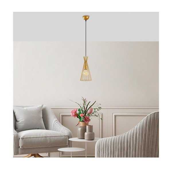Zelta krāsas piekaramā lampa ar metāla abažūru ø 20 cm Mezopotamya – Opviq lights-image-1