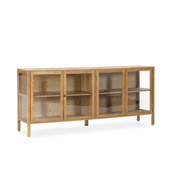 Dabīga toņa vitrīna ar ozolkoka imitāciju 180x80x40 cm Ceci – MOME-image-3