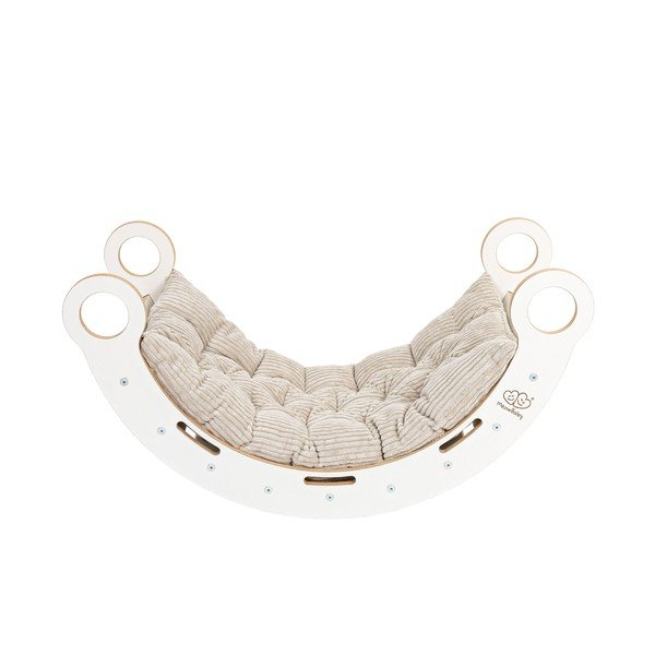 Baltas/bēšas priedes masīvkoka šūpoles 39x75x38 cm Montessori – Meowbaby