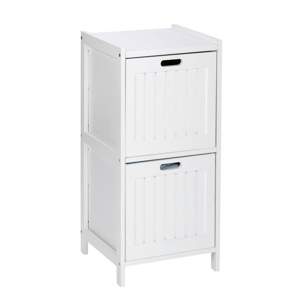 Balts koka vannas istabas skapītis ar 2 atvilktnēm Wenko Oslo-image-2