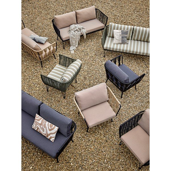 Melns metāla/polsterēts dārza atpūtas krēsls Pavone – Bloomingville-image-2