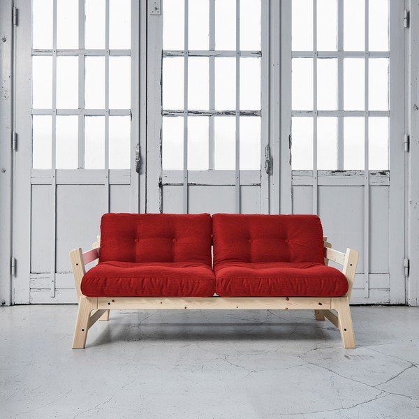 Dīvāns gulta Karup Step Natural/Passion Red-image-1