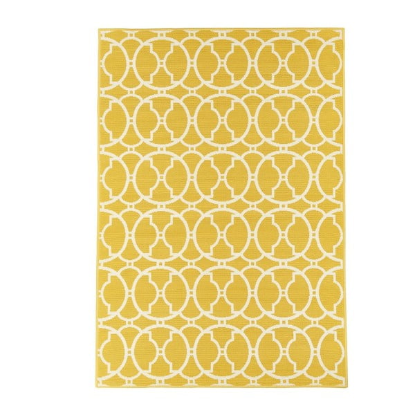 Dzeltens āra paklājs Floorita Interlaced, 160 x 230 cm