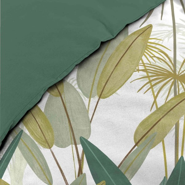 Balta/zaļa divguļamā kokvilnas gultas veļa 240x220 cm Otika – douceur d'intérieur-image-3