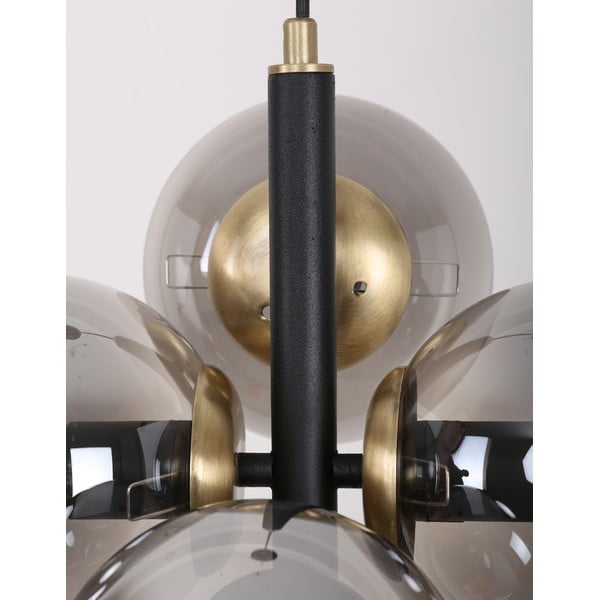 Melna/pelēka piekaramā lampa ar stikla abažūru ø 15 cm Forte – Squid Lighting-image-2