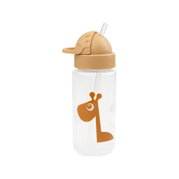 Dzeltena bērnu pudele ar salmiņu Done by Deer Raffi, 350 ml-image-1