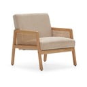 Bēšs velveta austs atpūtas krēsls Debra – Marckeric