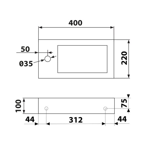 Melna akmens tualetes izlietne 40x22 cm Blok – Sapho-image-3