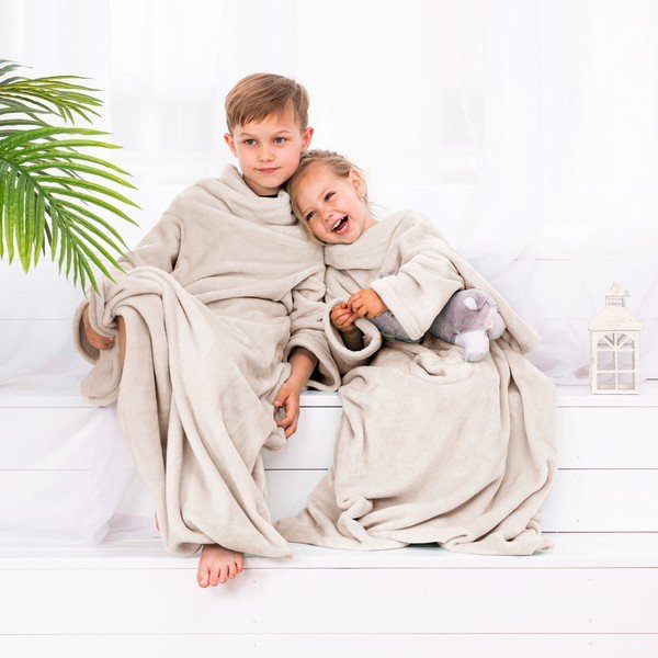 Bēša bērnu TV sega ar piedurknēm DecoKing Lazykids-image-3